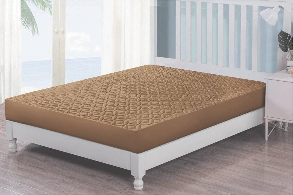 Quilted Waterproof Mattress Protector (Brown Color)