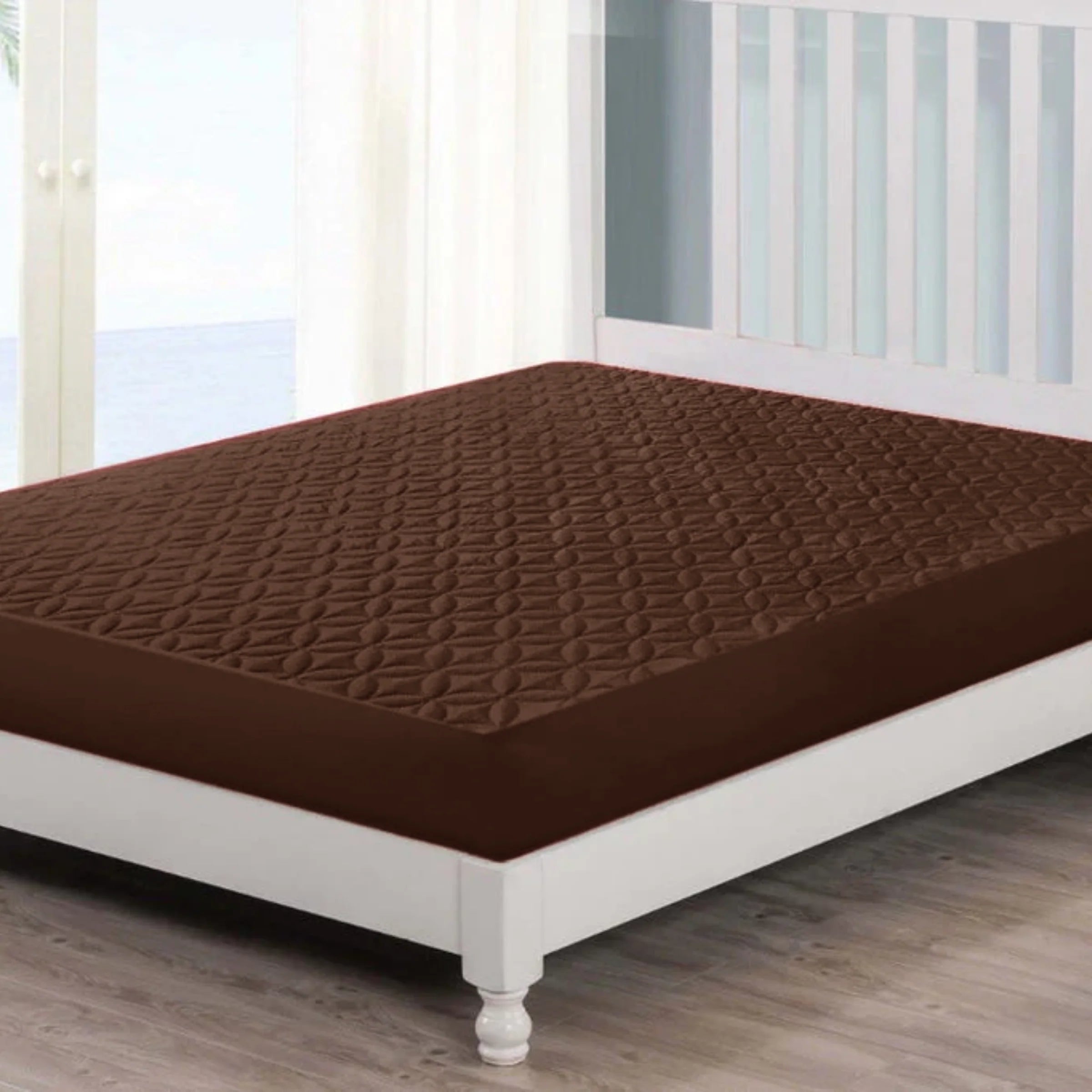 Quilted Waterproof Mattress Protector (Dark Brown Color)