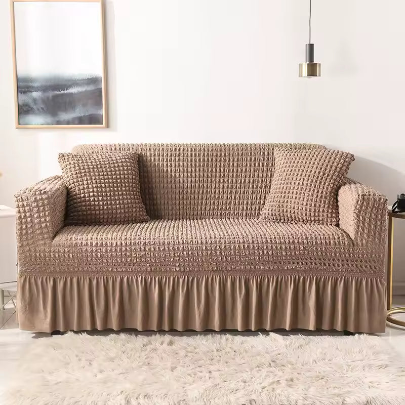 Turkish Style Bubble Sofa Cover Beige
