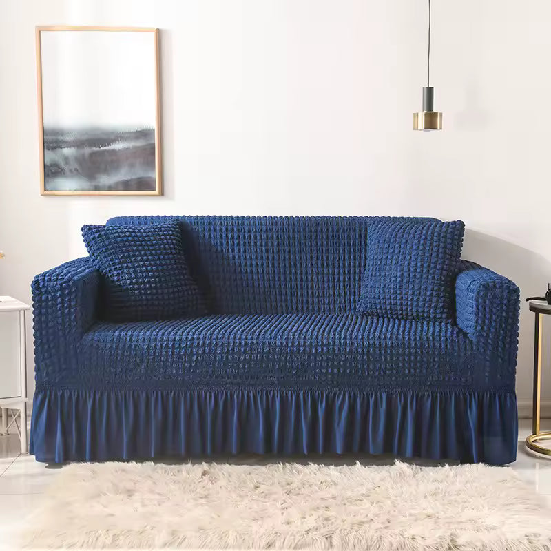Turkish Style Bubble Sofa Cover Navy