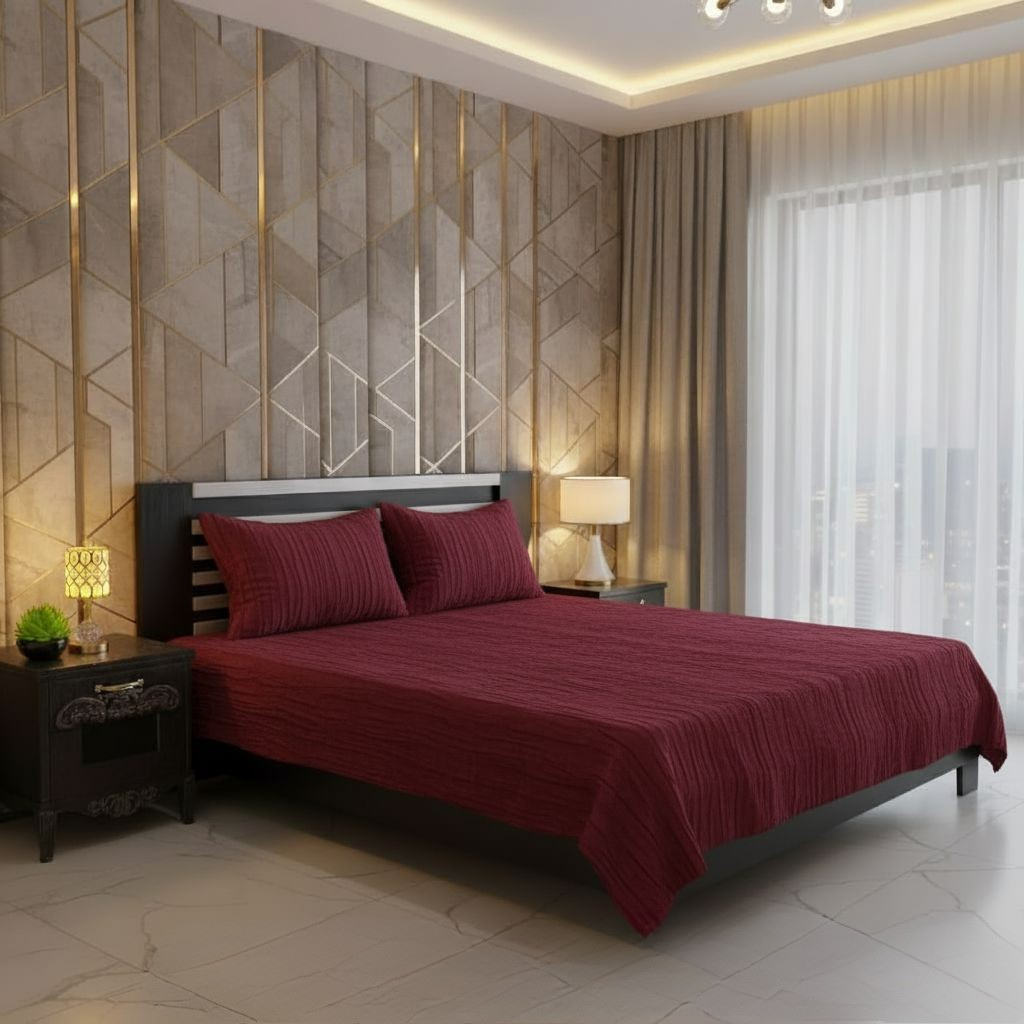Soft Velvet Fleece Bedsheet - Red