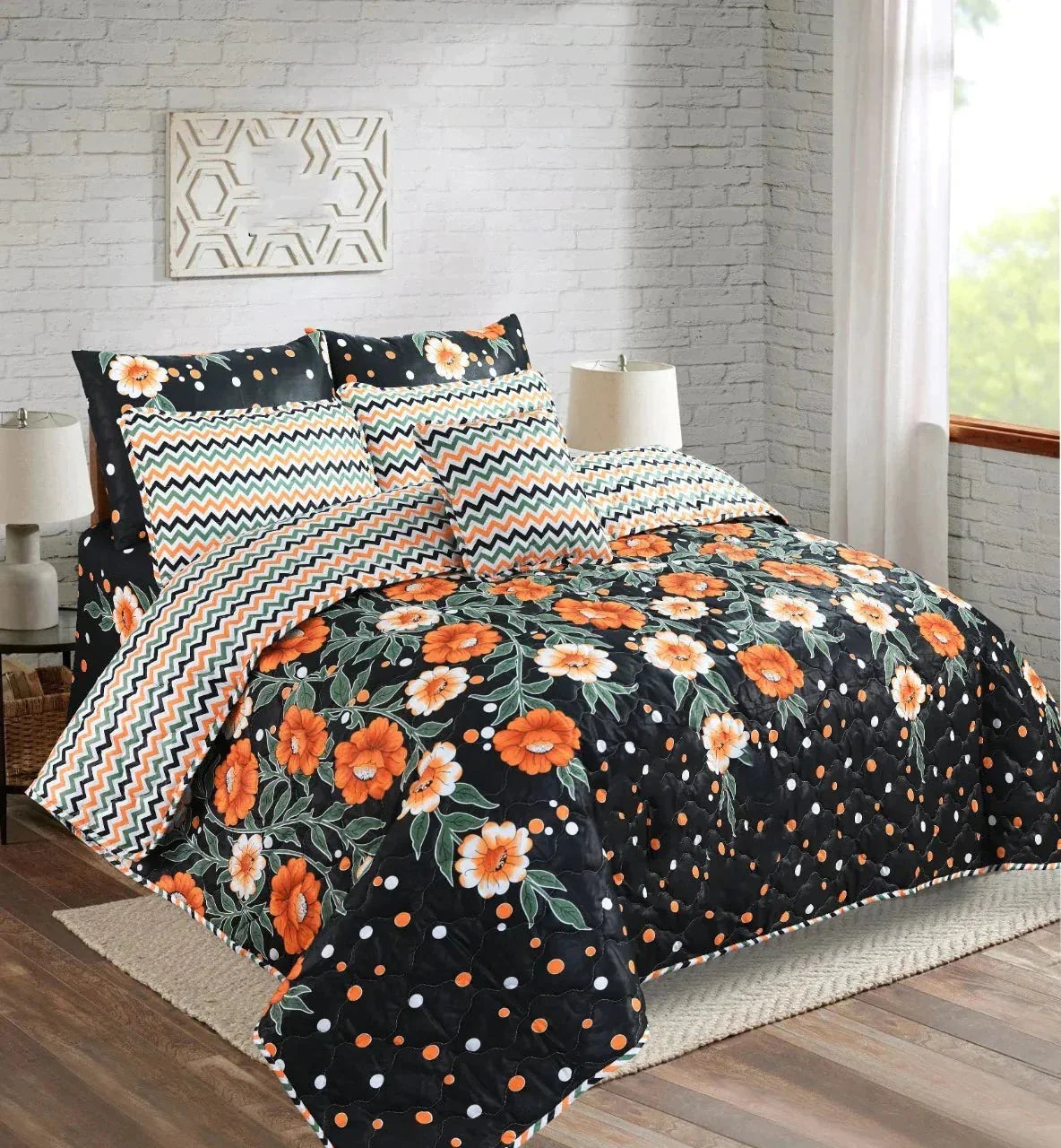 TANGERINE COMFORTER SET- 7 PCS