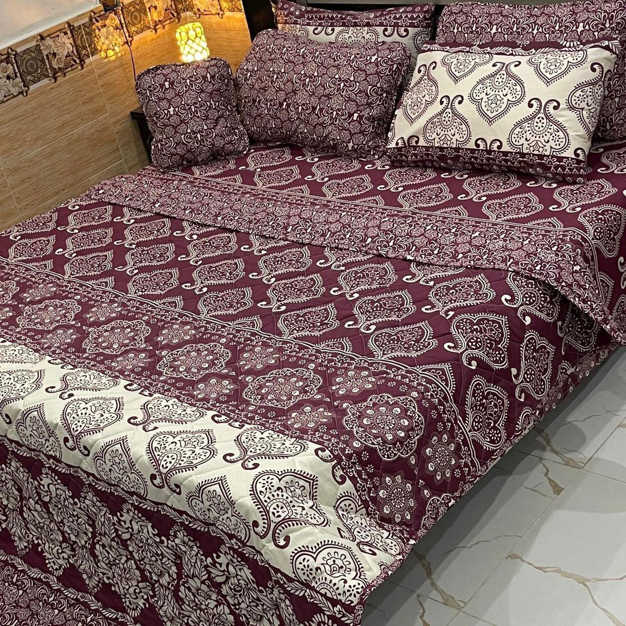 MAROON COMFORTER SET- 7 PCS