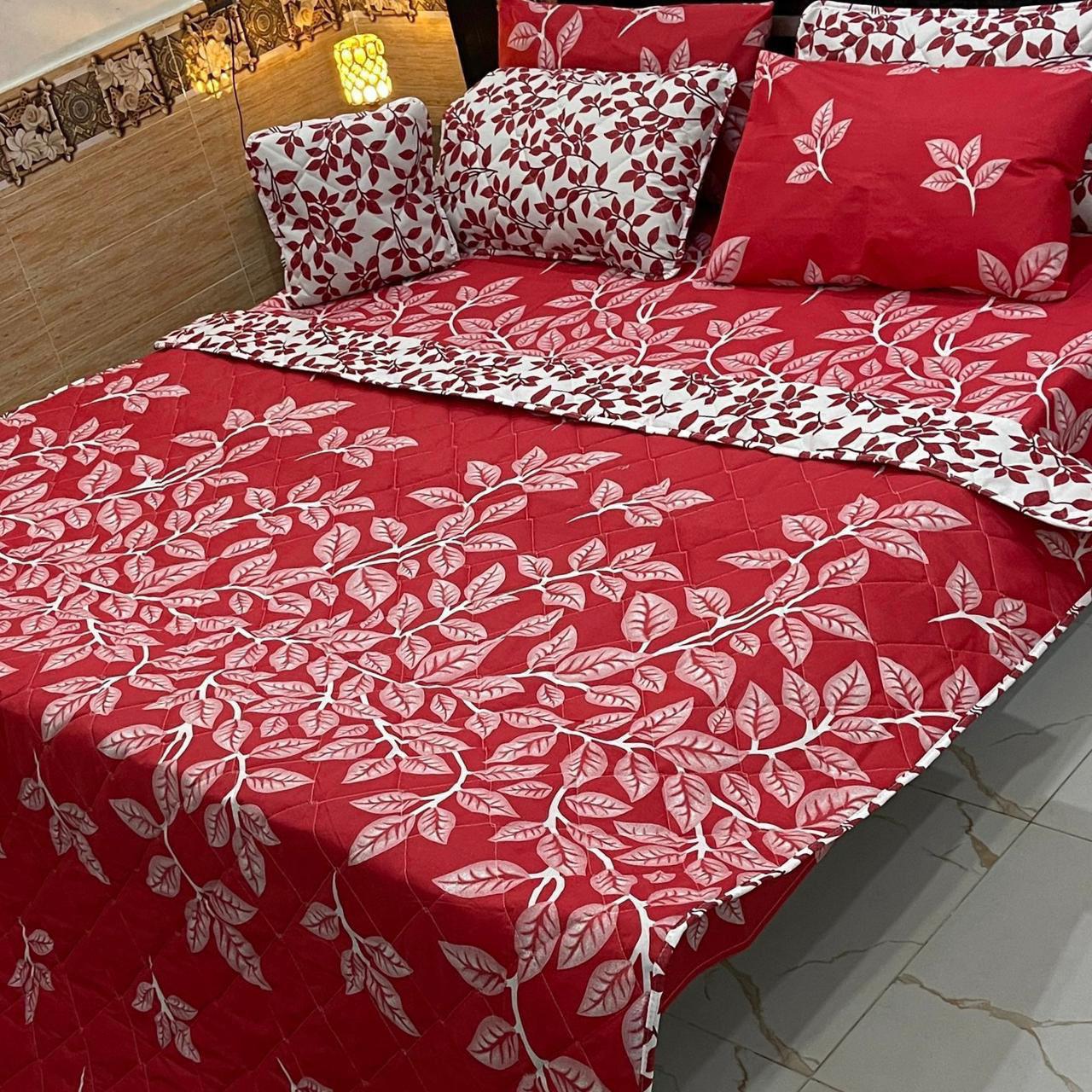 BLOSSOM RED COMFORTER SET- 7 PCS