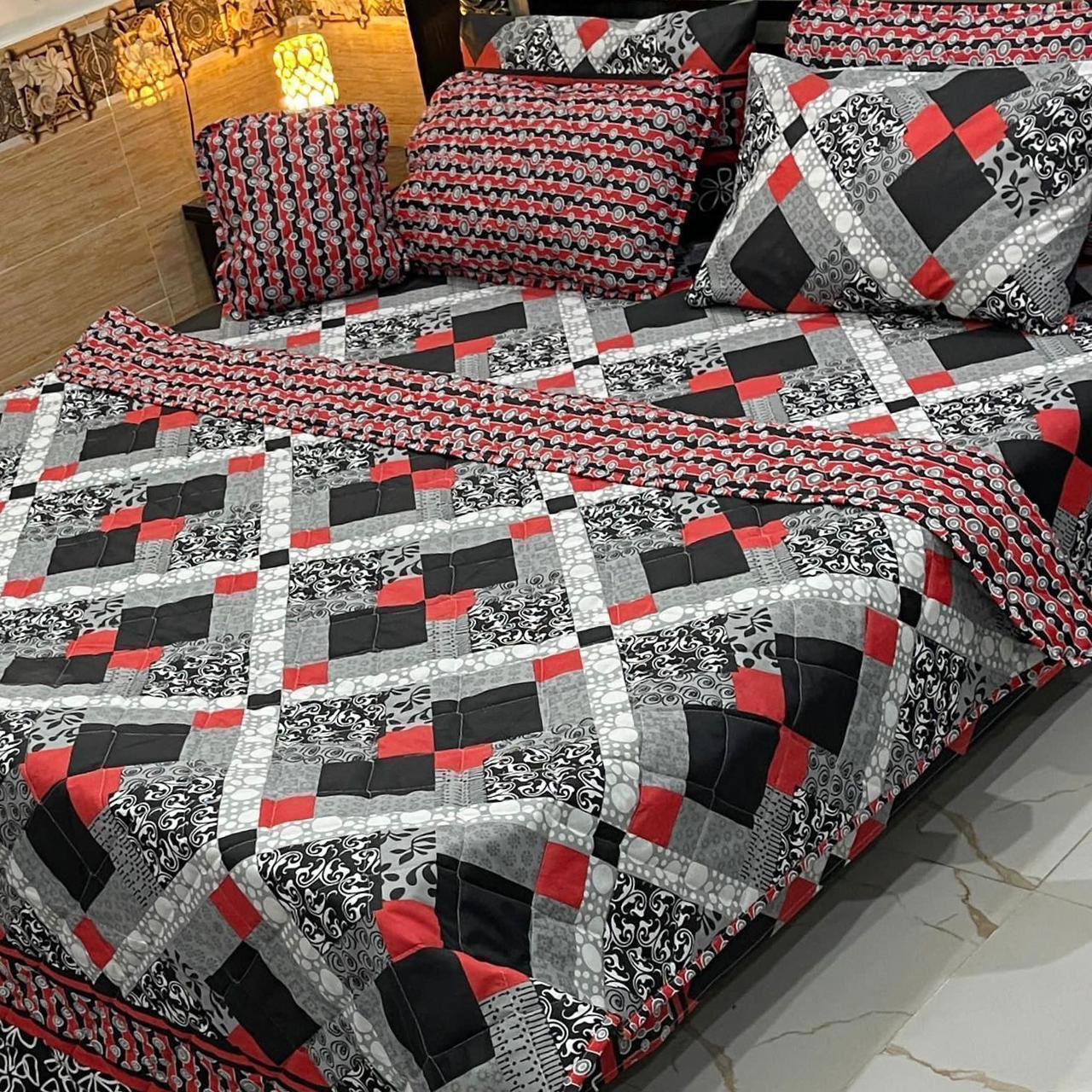 GRID COMFORTER SET- 7 PCS