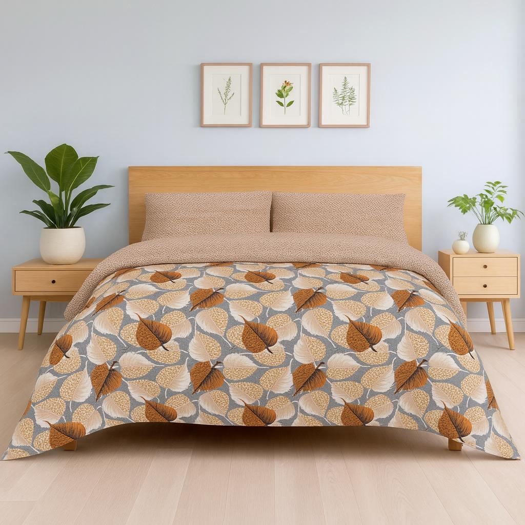 Autumn Premium Cotton Bed Sheet Set - 3 pcs