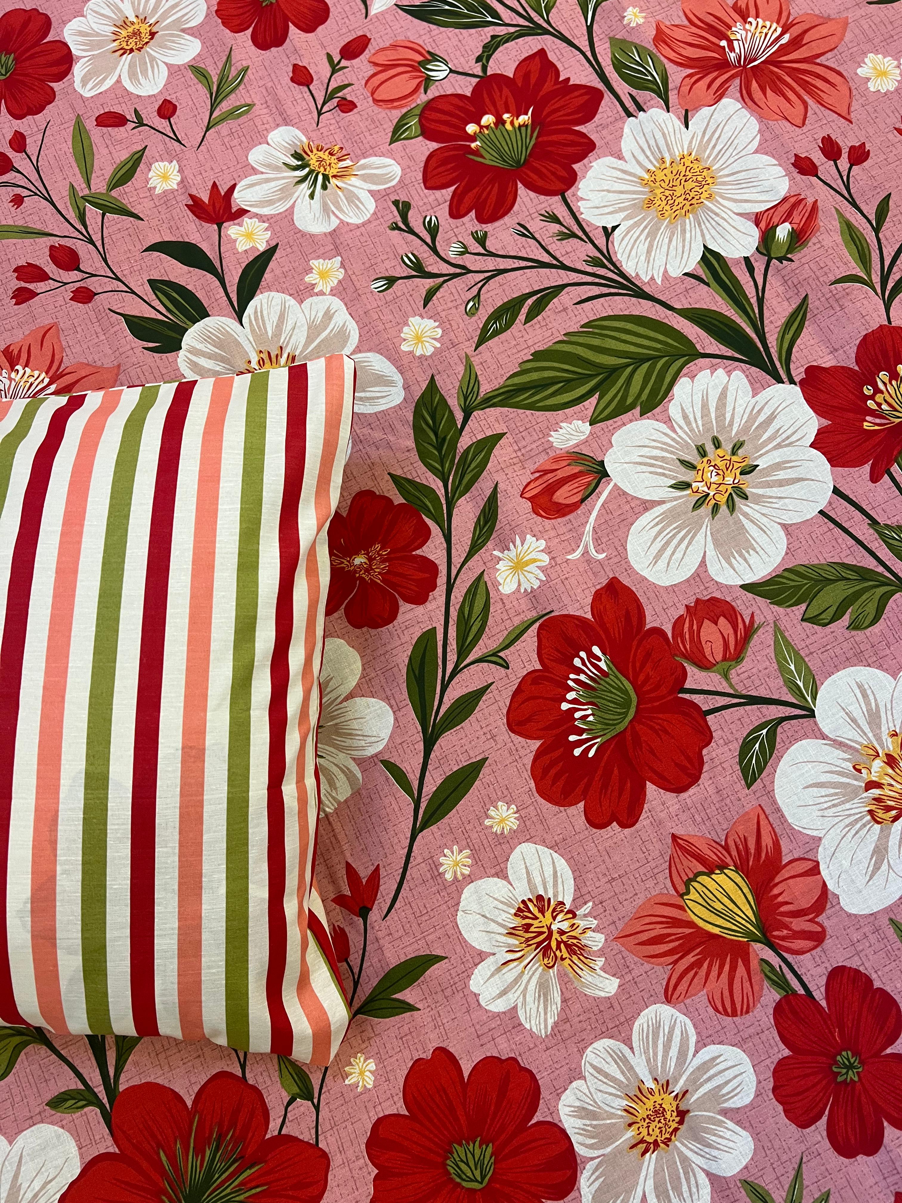 Blossom Premium Cotton Bed Sheet Set - 3 pcs