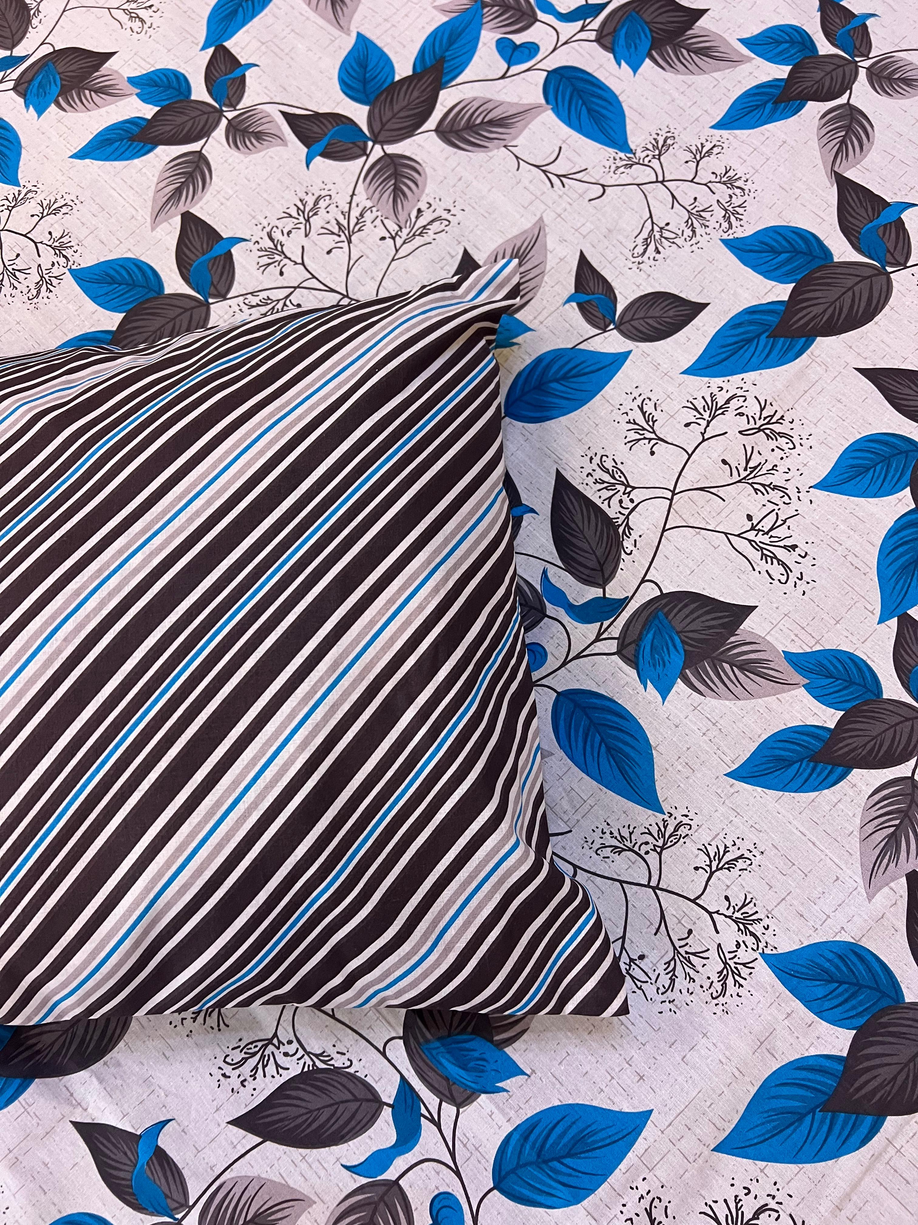 Aqua Premium Cotton Bed Sheet Set - 3 pcs