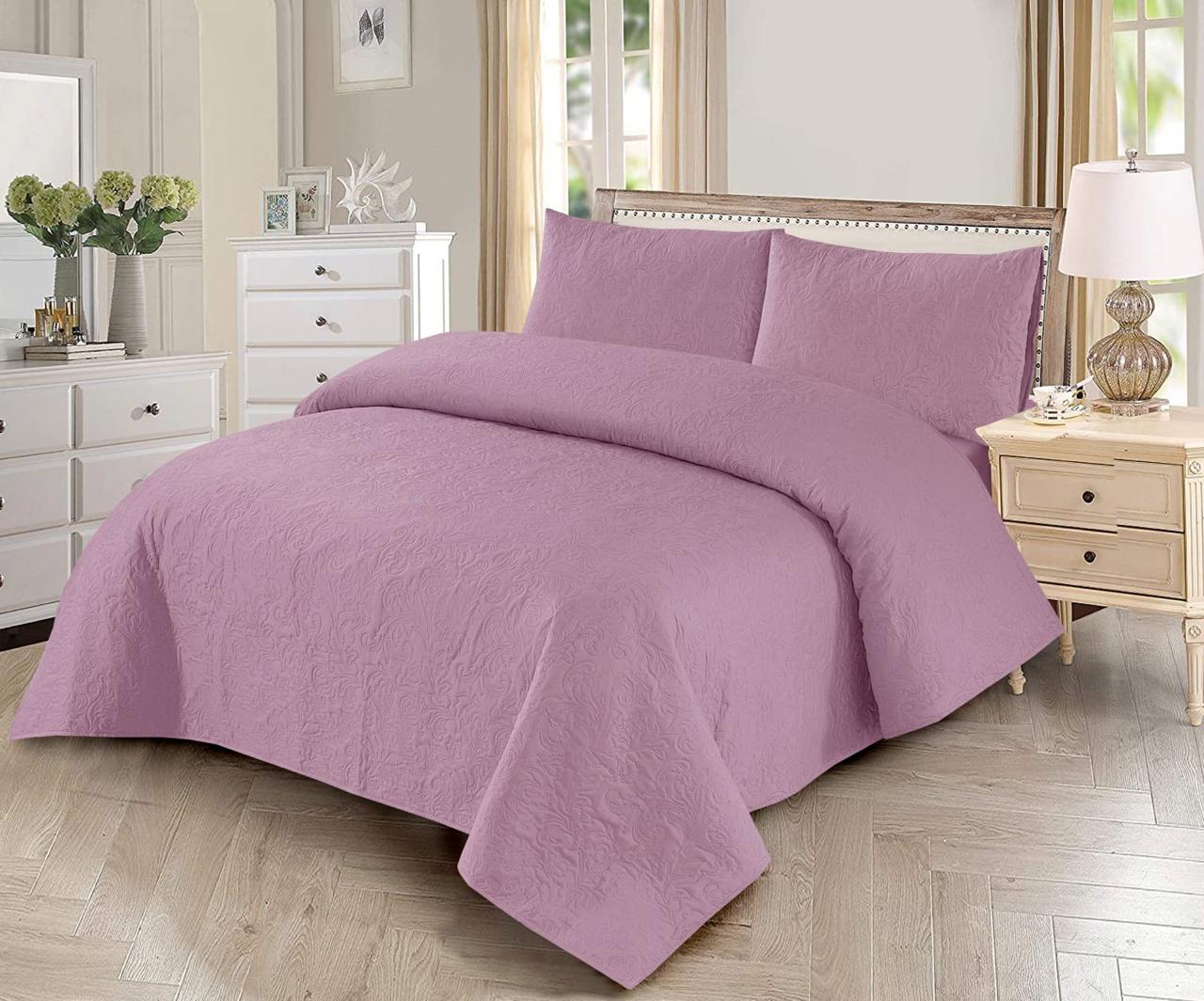 PEARL PINK BEDSPREAD SET – 3 PCS (PREMIUM)