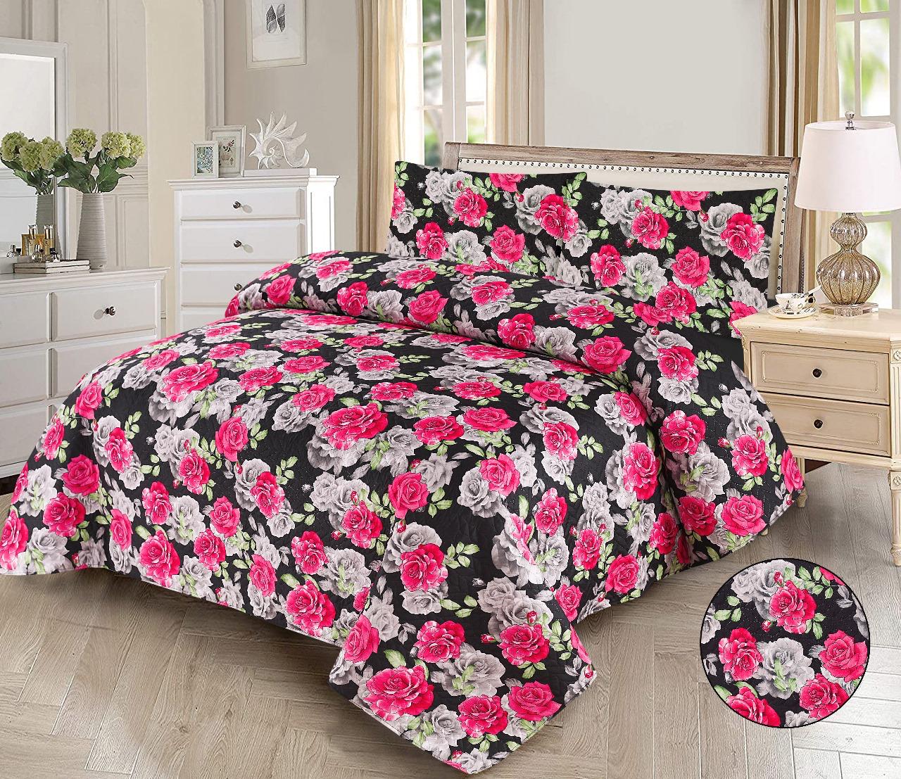 3pcs Bedspread Set (Light Filling) – Noir Roses