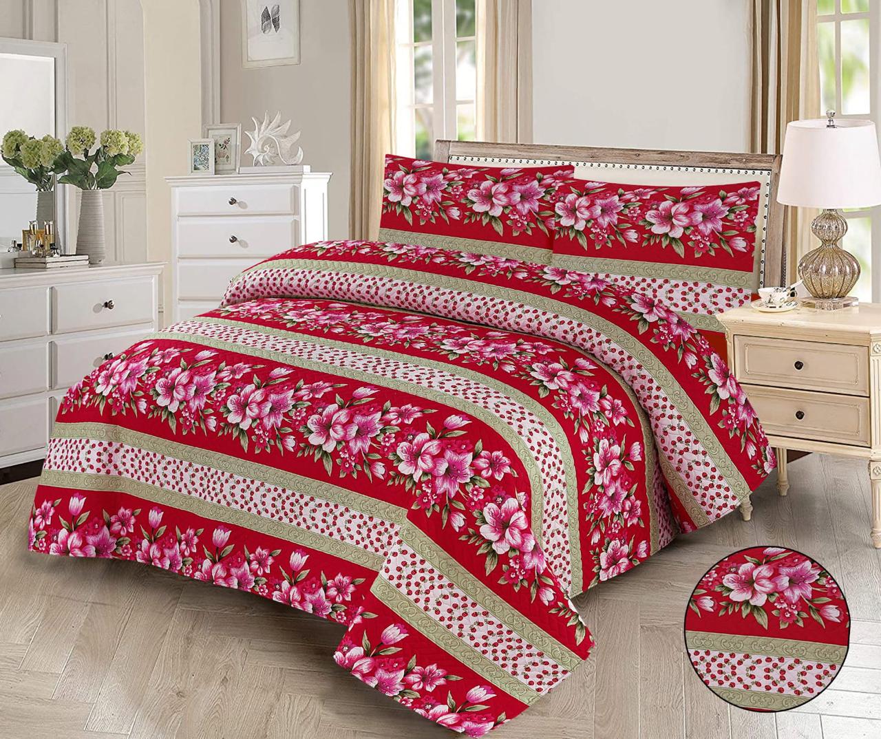 3pcs Bedspread Set (Light Filling) – Ruby Blossom
