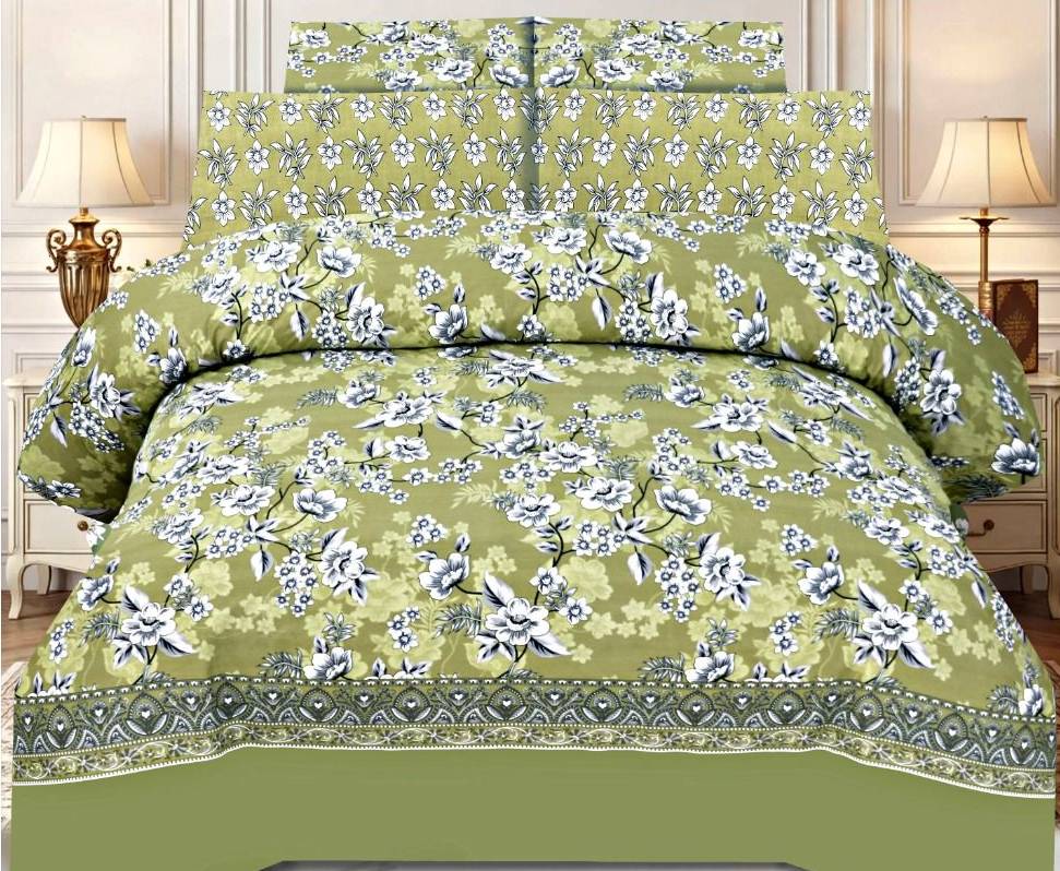 100% Pure Cotton Bedsheet Set – Verdant Bloom