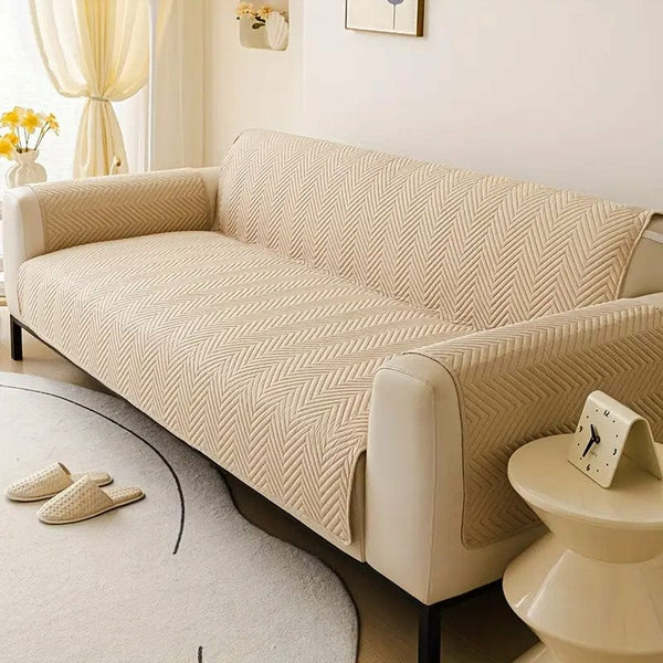 Zig Zag Ultrasonic Quilted Sofa Cover-Skin