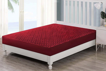Quilted Waterproof Mattress Protector (Maroon Color)